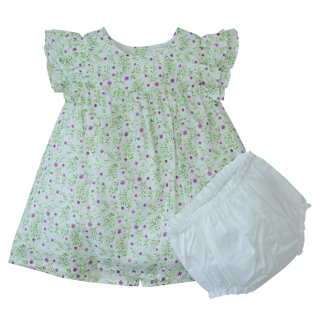 2 Pcs Dress & Diaper Cover Set