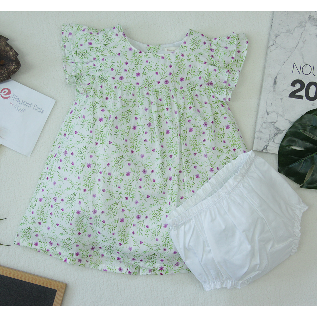 2 Pcs Dress & Diaper Cover Set