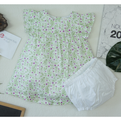 2 Pcs Dress & Diaper Cover Set