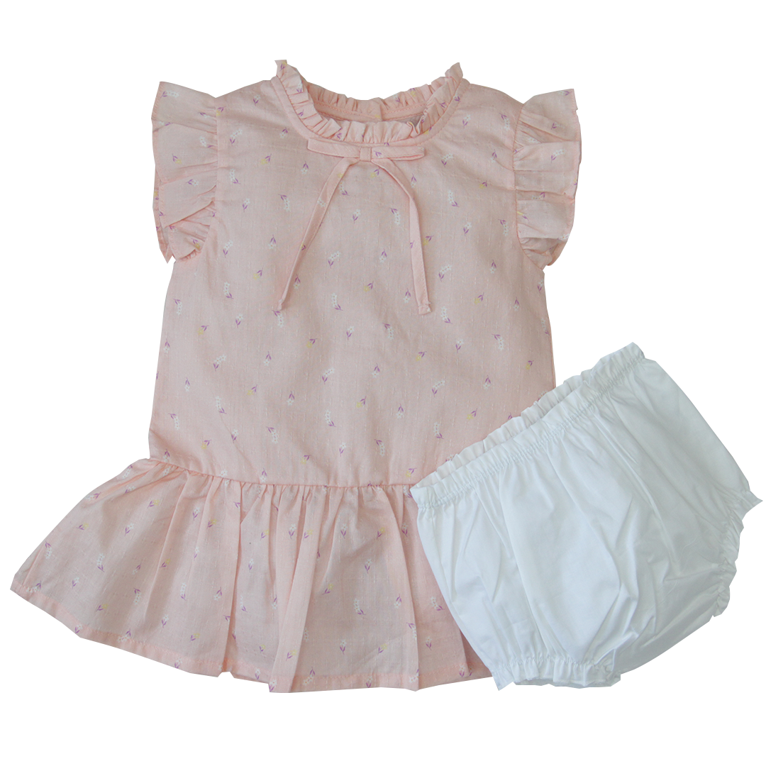 2 Pcs Dress & Diaper Cover Set