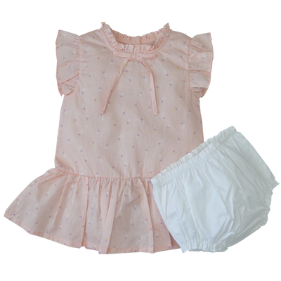 2 Pcs Dress & Diaper Cover Set