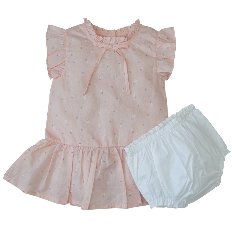 2 Pcs Dress & Diaper Cover Set