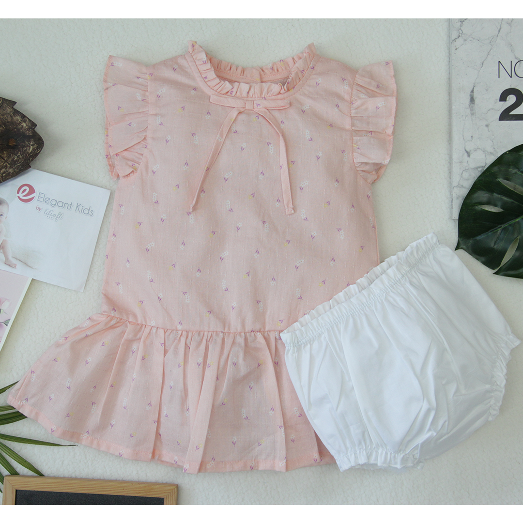 2 Pcs Dress & Diaper Cover Set