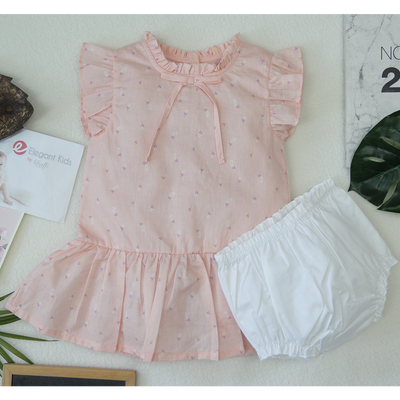 2 Pcs Dress & Diaper Cover Set